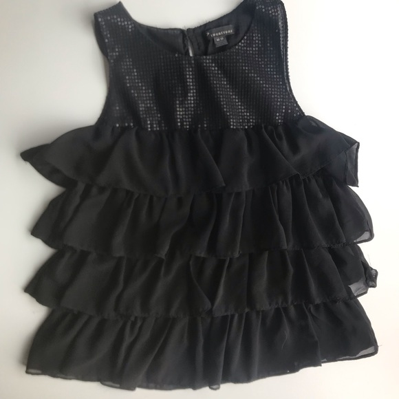 Forever 21 Black Ruffle/Sequenced Top - Picture 4 of 8